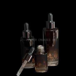 Gotero vidrio Cuadrado en Degrade Ambar 15ml/30ml/50ml