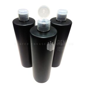 Botella Plástico Negra 500 ml con Flip Top