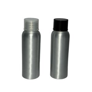 Botella aluminio 80ml con tapa ciega cosmetica.