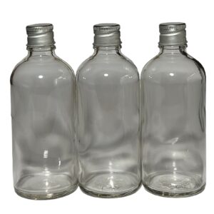 Frasco Vidrio Transparente Tapa Metálica Con Anti-Derrame 100ml